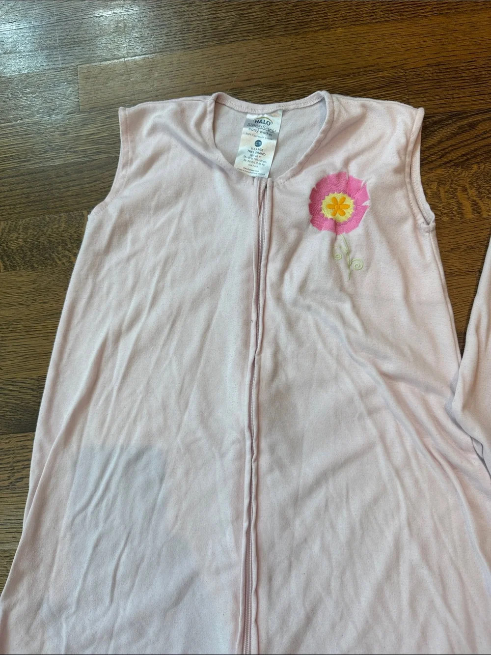 Pink Floral Girls' Sleep Sack Pajamas with Front Zipper